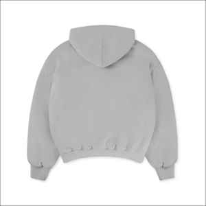 Sweats à capuche en molleton gris chiné de qualité supérieure, 100 % coton, 600 GSM, lourds, anti-rétrécissement, respirants, à épaules tombantes - Product Image 2