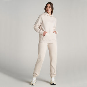 Sudadera con capucha 100% algodón en blanco liso gota hombro pulóver Sudadera con capucha de alta calidad de gran tamaño mujeres pulóver sudaderas con capucha - Product Image 5
