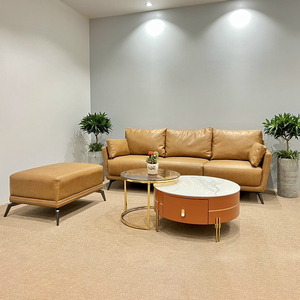Sofá de Tres Plazas de Cuero Sintético con Tapicería de Piel Sintética y Patas de Hierro para Muebles del Hogar SFB68063 - Product Image 5