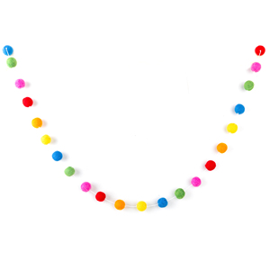 Guirnaldas de bolas de fieltro de lana hechas a mano Colores vibrantes del arco iris 2 a 6 metros de longitud Perfectas para la decoración del árbol de Navidad - Product Image 4
