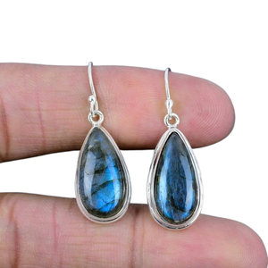 Boho เครื่องประดับต่างหูสไตล์คลาสสิกสำหรับผู้หญิงเครื่องประดับเงิน925เงินสเตอร์ลิงเครื่องประดับอัญมณีลาบราดอไรต์แฮนด์เมดต่างหูของขวัญ - Product Image 1