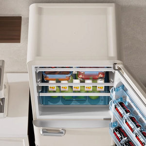 Refrigerador <span class=keywords><strong>retro</strong></span> americano de tres puertas, refrigerador pequeño de refrigeración y congelación, <span class=keywords><strong>alquiler</strong></span> de dormitorio, refrigerador de ahorro de energía - Product Image 6