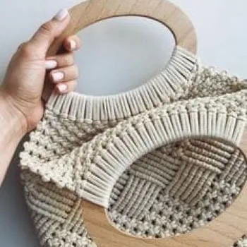 Modern Design Stylish Fancy Macrame With Resin Handle Handbag With High Decorative Top Selling For Daily Use With Low Price