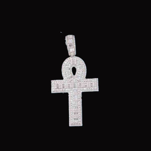 Certificat IGI croix personnalisée VVS Moissanite diamant pendentif 925 argent entièrement VVS glacé Hip Hop diamant pendentifs fins et breloques - Product Image 5