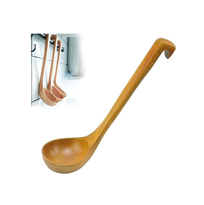 Cuillère à soupe en bois de Style tendance Accessoires de cuisine Logo personnalisé Long manche Grande cuillère à soupe Louche bonne qualité - Product Image 4
