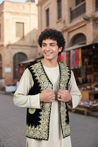 Gilet sans manches pour homme, style traditionnel de mariage, respirant, fait à la main, ethnique, culturel, pour le marié, festival, formel - Product Image 3