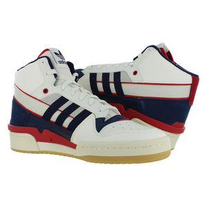 Adidas Forum Exhibit Mid 2 Chaussures de sport pour homme Off White/Collegiate Navy/Scarlet avec fonction d'augmentation de la taille pour la marche - Product Image 3