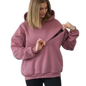 Sweat à capuche de maternité d'hiver léger, tissu doux au toucher, coupe ample, confortable, capuche personnalisée imprimée pour un style de grossesse décontracté, coton - Product Image 3