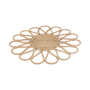 New Design Flower Brown <b>Rattan</b> <b>Placemat</b> Charger Handwoven for Dinning Table Made in Vietnam - Product Image 5