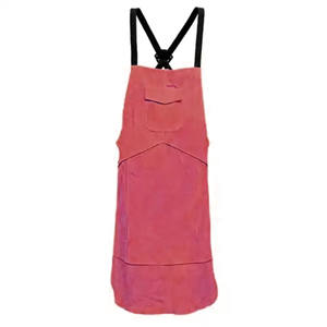ISO-Certified Cotton Flame-Resistant Cowhide Leather Welder Apron Industrial Safety Apron for Welding - Product Image 5