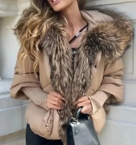 Top tendance femmes fermeture éclair fourrure veste 100% laine à capuche hiver veste fabricant qualité supérieure élégant bouffant veste - Product Image 2
