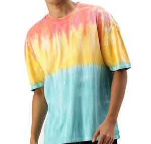 Loose Fit Tie Dye Camisetas para hombres Manga corta Transpirable Secado rápido 100% Algodón hecho Alta calidad Hombres Tie Dye Camisetas para la venta - Product Image 1