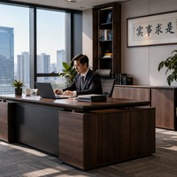 Poste de travail modulaire industriel contemporain moderne en panneaux mélaminés, bureau 4 personnes avec armoire de rangement pour entreprises et commerces