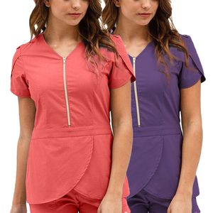 Uniformes Médicos Personalizables para Mujer, Conjuntos de Uniformes para Enfermeras, Doctoras, Hospitales, Clínicas Dentales, 2 Piezas - Product Image 1