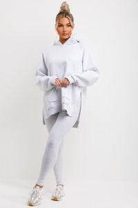 Streetwear Custom Cotton Polyester Streetwear <b>White</b> Color <b>Oversized</b> Classic Hooded <b>Hoodie</b> & Sweatshirts for Women's - Product Image 2