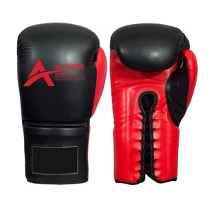 Gant de boxe MMA de haute qualité avec logo personnalisé en cuir à lacets 12oz 14oz 10oz sac lourd gants de boxe pour entraînement de boxeur - Product Image 1
