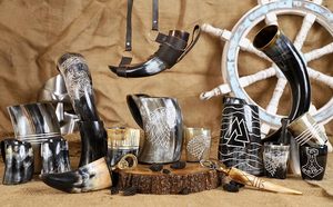 Mug à boire en corne artisanale traditionnelle, mug à boire en corne nordique, aspect authentique, mug à boire en corne pour la maison - Product Image 6