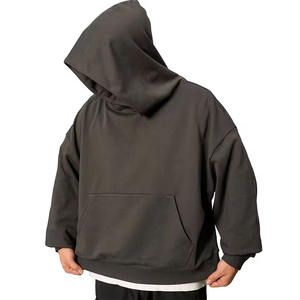 Sudadera con Capucha para Hombre MOVATEXTILE Basics, Talla Grande, Peso Pesado, Logotipo Personalizado, Color Liso, Ajuste Holgado, Gris Oscuro, Personalizada, Ropa de Invierno - Product Image 1