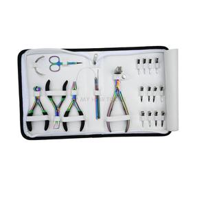 Kit Profesional de Herramientas para Extensiones de Cabello Arcoíris, Alicates para Extensiones de Clip, Cortador de Adhesivo, Enhebrador de Lazos, Gancho, Alicates para Crimpar Cuentas, Tijeras de Corte - Product Image 6