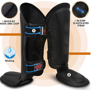 Protège-tibias de boxe Leggings en PU Équipement Arts martiaux-Muay Thai Leg, Taekwondo et Arts martiaux mixtes Protection de la cheville - Product Image 2