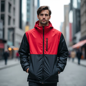 Chaquetas cortavientos, conjuntos cortos para hombre, abrigo con capucha impermeable de nailon 100% para senderismo, chaqueta a prueba de lluvia, ropa de calle, chaqueta cortavientos - Product Image 3