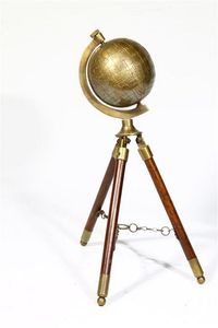 Giá Đỡ Bằng Đồng Thau Thủ Công Cỡ Lớn Theo Yêu Cầu Kiểu Cổ Với Phụ Kiện Bằng Gỗ Địa Cầu Hàng Hải Thế Giới Bán - Product Image 2