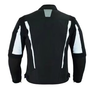 Veste de sécurité de moto en cuir unisexe sur mesure pour l'équitation coupe-vent et respirante grande taille prix de gros - Product Image 5