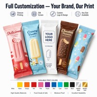 Sachet en plastique Mylar PE personnalisé avec logo thermoscellable en aluminium pour emballage de bâtonnets de crème glacée, de sucettes glacées et de produits surgelés