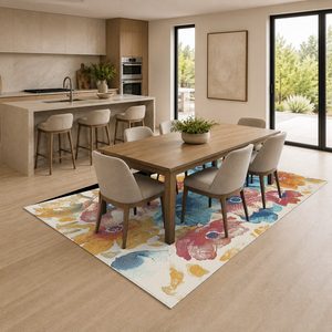 Tapis RUGS DEPOT LXDP-0235 en gros, tapis ethnique kilim en chenille imprimé numériquement, couleur terre cuite dorée, lavable en machine, antidérapant - Product Image 4