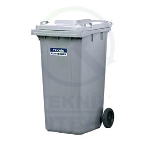 Conteneur à déchets extérieur de haute qualité, de luxe, en plastique HDPE écologique, 360L, couleur gris, fabriqué en Turquie, vente chaude - Product Image 1