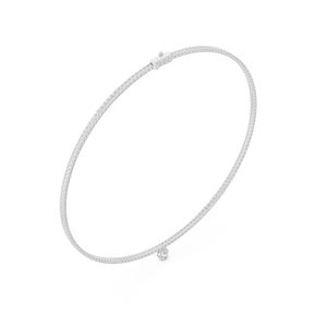 14K White Gold Pear & Round Lab-Grown Diamond Bridal <b>Necklace</b> for Women Luxury Certified Wedding Anniversary Gift Elegant <b>Fine</b> - Product Image 2
