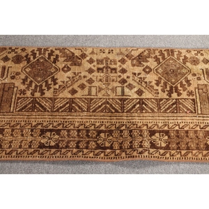 Petit tapis turc vintage 1,5x7 pieds, tapis brun - Product Image 3