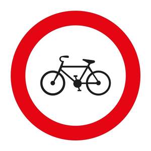 Señal de Tráfico Reflectante TT-8, Material de Acero, Alimentada por Energía Solar, Señal de Advertencia de Seguridad para Exteriores, Prohibido el Uso de Bicicletas - Product Image 1