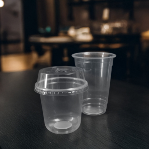 Tazas de plástico PP/PET desechables de pared simple directas de fábrica de Vietnam, MOQ bajo de tamaño de 95mm para bebidas calientes/frías para café helado - Product Image 1
