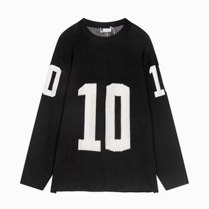 Jersey de fútbol americano diseño personalizado logo prendas de punto moda cuello redondo manga larga hombres tejido ganchillo suéter Top tejido malla - Product Image 6