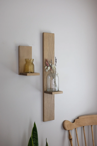 High Quality Wall Hanging Wood Shelves | Set of Two Rustic <b>Plant</b> Shelves for Flower <b>Pot</b> Home Decor for Home Decoration - Product Image 3