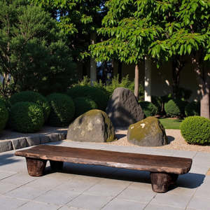 Diseño de Cama Naga de Madera Rústica para Uso en Banco de Patio - Product Image 1