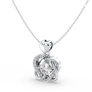 Collier pendentif REYES en argent sterling 925 avec moissanite en forme de cœurs entrelacés, certifié GRA, bijoux fins - Product Image 5