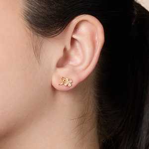 92.5 <b>Silver</b> <b>Stud</b> <b>Earrings</b> 191341 Floral Pattern for Gift - Product Image 3