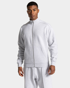Custom Supplier Grey <b>Men</b> Zipper Hoodie & <b>Trousers</b> With Piping 2 Piece <b>Men</b> Tracksuits Cotton Breathable Streetwear <b>Men</b> Sweat Suit - Product Image 3