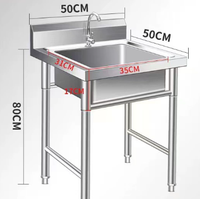 Évier de cuisine commercial en acier inoxydable 201/304 de haute qualité, robuste, résistant à la corrosion, capacité de charge de 300 kg/m, poli