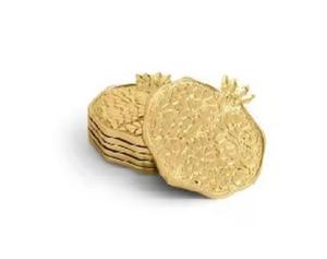 Top Selling Set of 6 Pcs <b>Gold</b> Metal <b>Coasters</b> Classic Style Round Shape Decorative Metal Crafts Low Price - Product Image 2