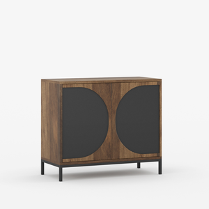 Petit buffet en bois Arcova, armoire de rangement à 2 portes, buffet en bois massif, armoire de buffet pour salle à manger et salon - Product Image 2