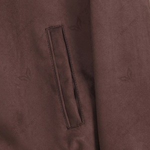 Blouson aviateur en daim de style universitaire marron classique avec bordure côtelée rayée et fermeture à boutons pour hommes et femmes vêtements d'extérieur décontractés - Product Image 5