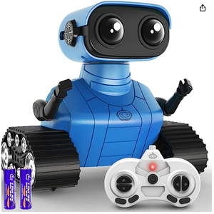 Robot de Juguete Electrónico RC para Niños, Mini Robot Transformable de Plástico con Ojos LED y Música, Kit de Chasis Incluido - Product Image 5
