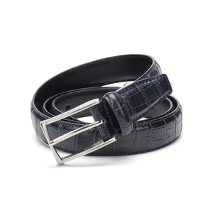 Los cinturones de cuero genuino formales más vendidos para hombres con logotipo personalizado y hebilla de acero de colores hechos en Pakistán - Product Image 5