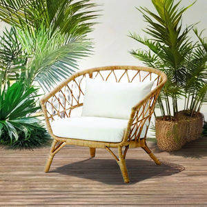 Chaise en rotin intérieur/extérieur de haute qualité faite à la main pour chambre salon parc ou villa ensembles de jardin - Product Image 3