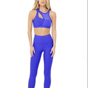 Conjunto de Yoga para Mujer al por Mayor con Logotipo Personalizado, Cintura Media, Sin Costuras, de Alta Calidad, con Sujetador Deportivo y Leggings de Fibra Elástica de Poliéster para Entrenamiento en el Gimnasio - Product Image 1