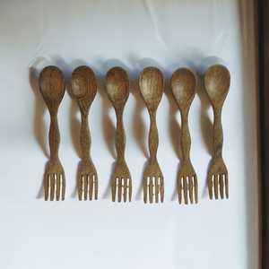 Ustensiles en bois de manguier sculptés à la main, écologiques et sans danger pour les aliments Vaisselle en émail blanc marine Plats et assiettes Horeca naturels créatifs - Product Image 4