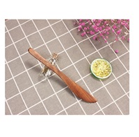 Ensemble de couverts en bois naturel finition foncée style Japandi avec cuillère, fourchette et couteau de 10 ml, lot de 3, marque DC